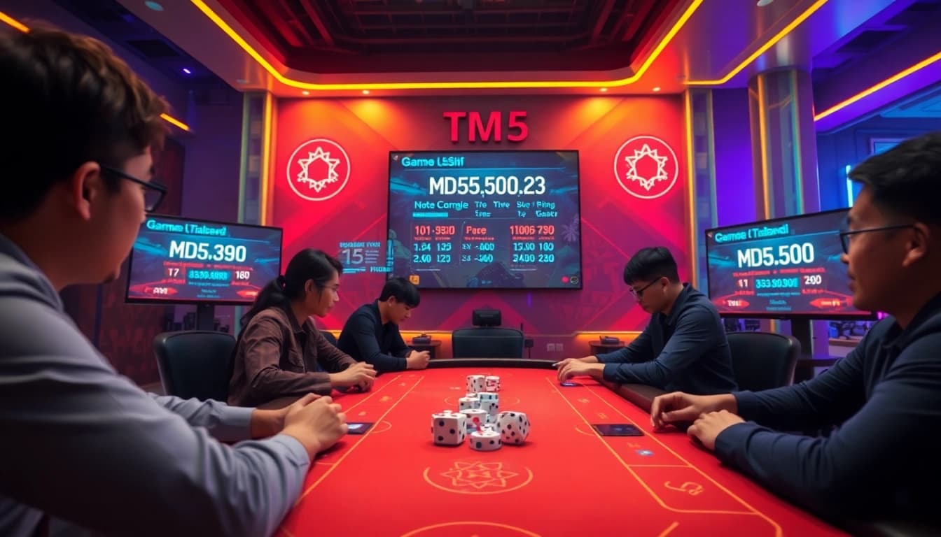 Tài Xỉu MD5 engaging online gaming environment with players and MD5 hash codes for transparency.