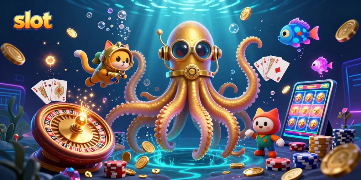 Engage with thrilling slot adventures through vibrant treasure hunts in an exciting 3D casino scene.