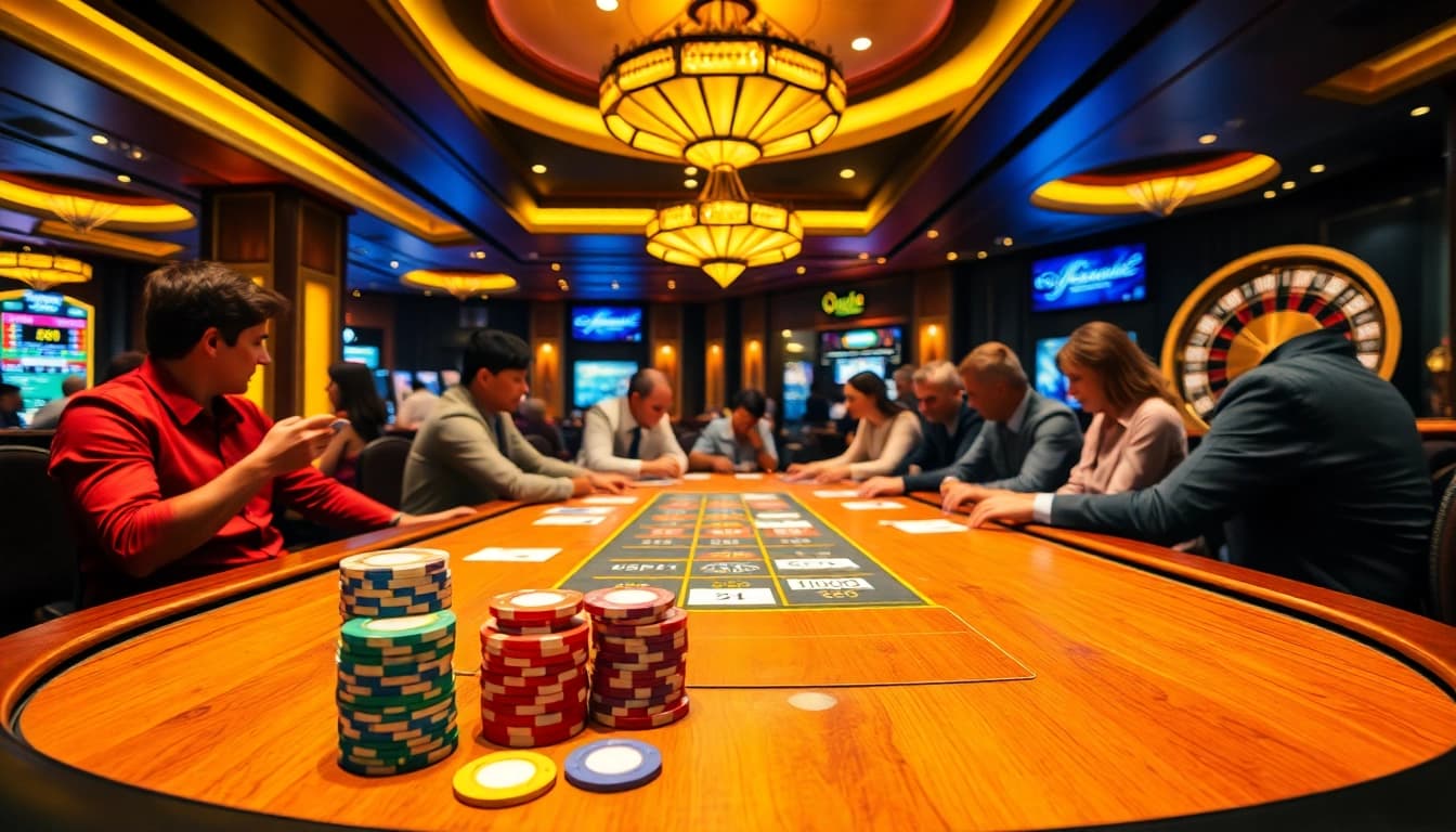 Explore crush ia in an exciting casino scene with poker and roulette action.