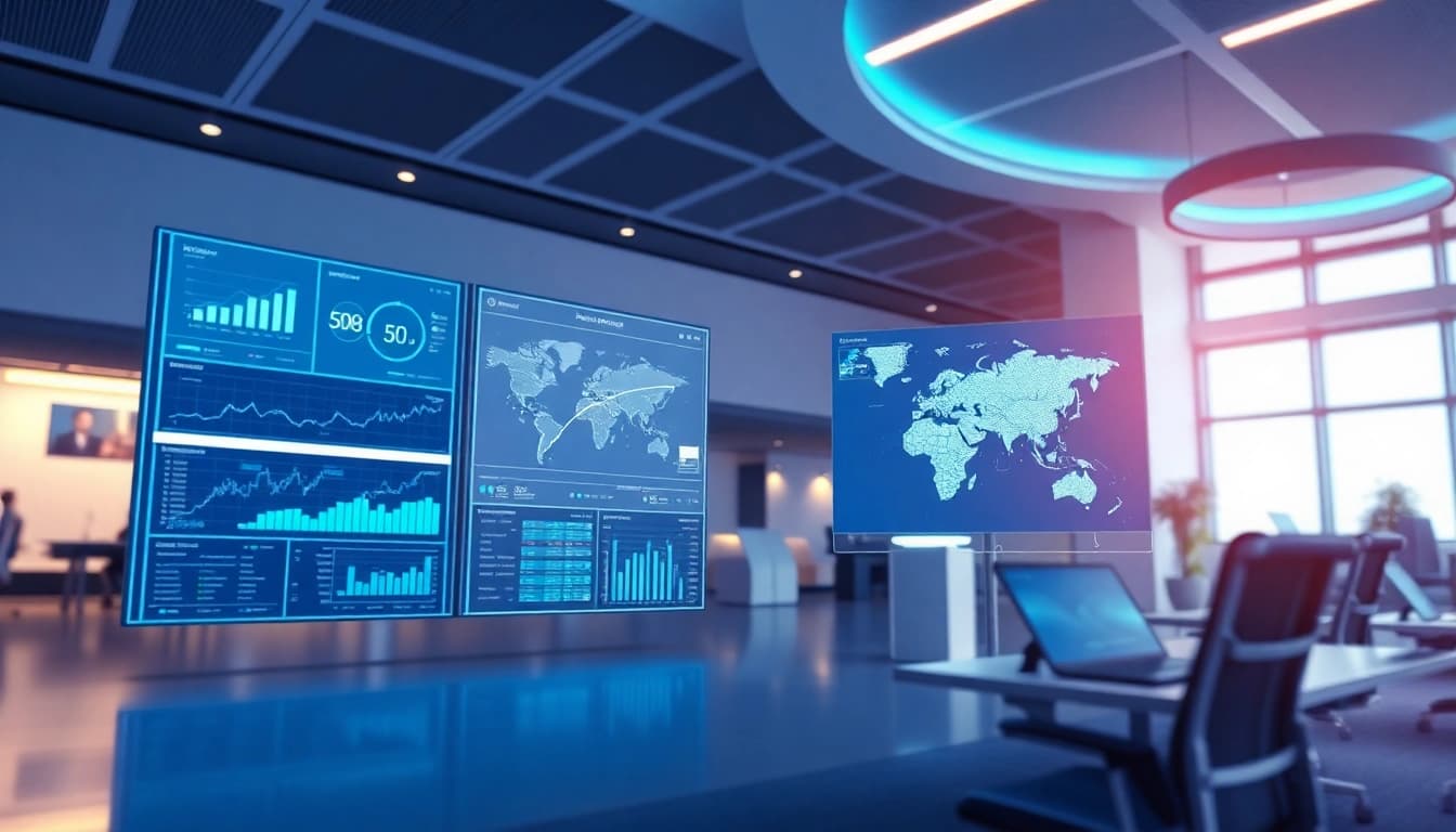NK88 flight tracking interface with data analytics graphics, modern design, and a tech-savvy atmosphere.