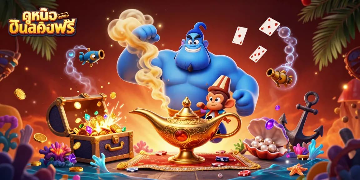 Experience ดูหนังออนไลน์ฟรี with vibrant casino elements and magical characters in 3D artistry.