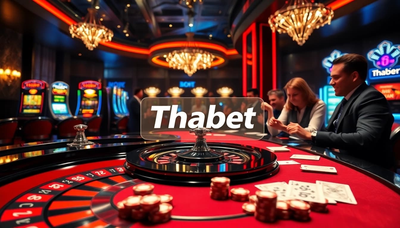 Thabet casino players enjoying a game of blackjack at a roulette table.