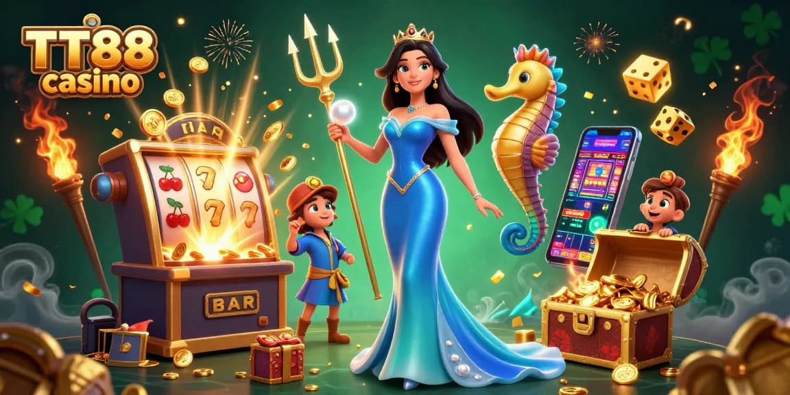 Play thrilling games at TT88 casino with a captivating underwater scene filled with treasure.