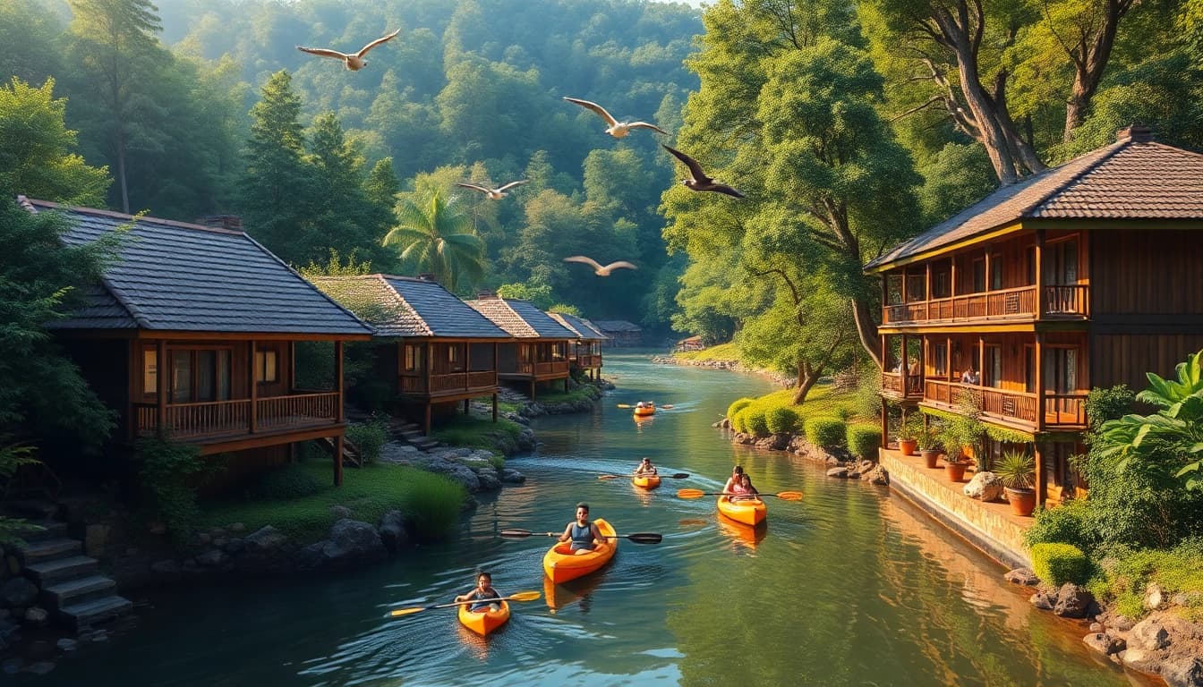 Dandeli Resorts by the serene Kali River amidst lush greenery and adventure activities.