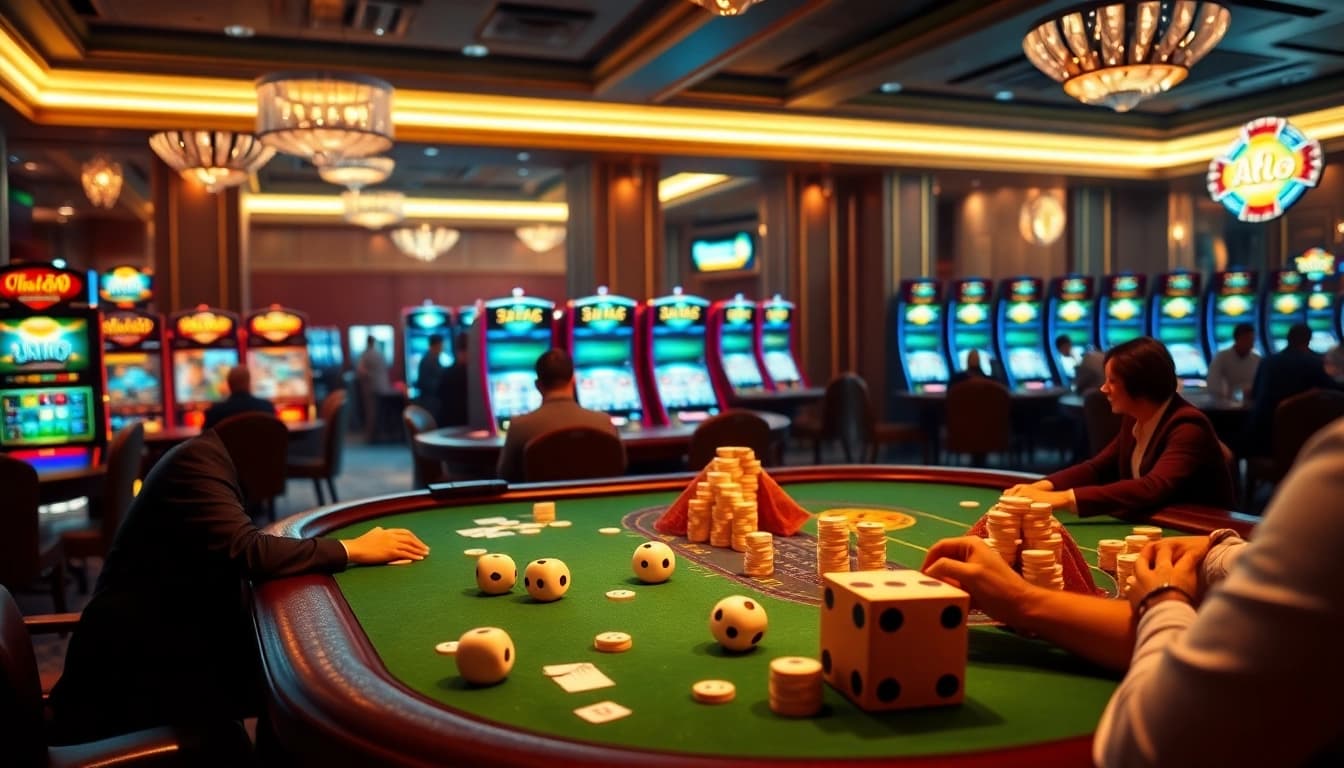 Experience the thrill of online gambling with hello88 while playing poker and rolling dice at luxury tables.