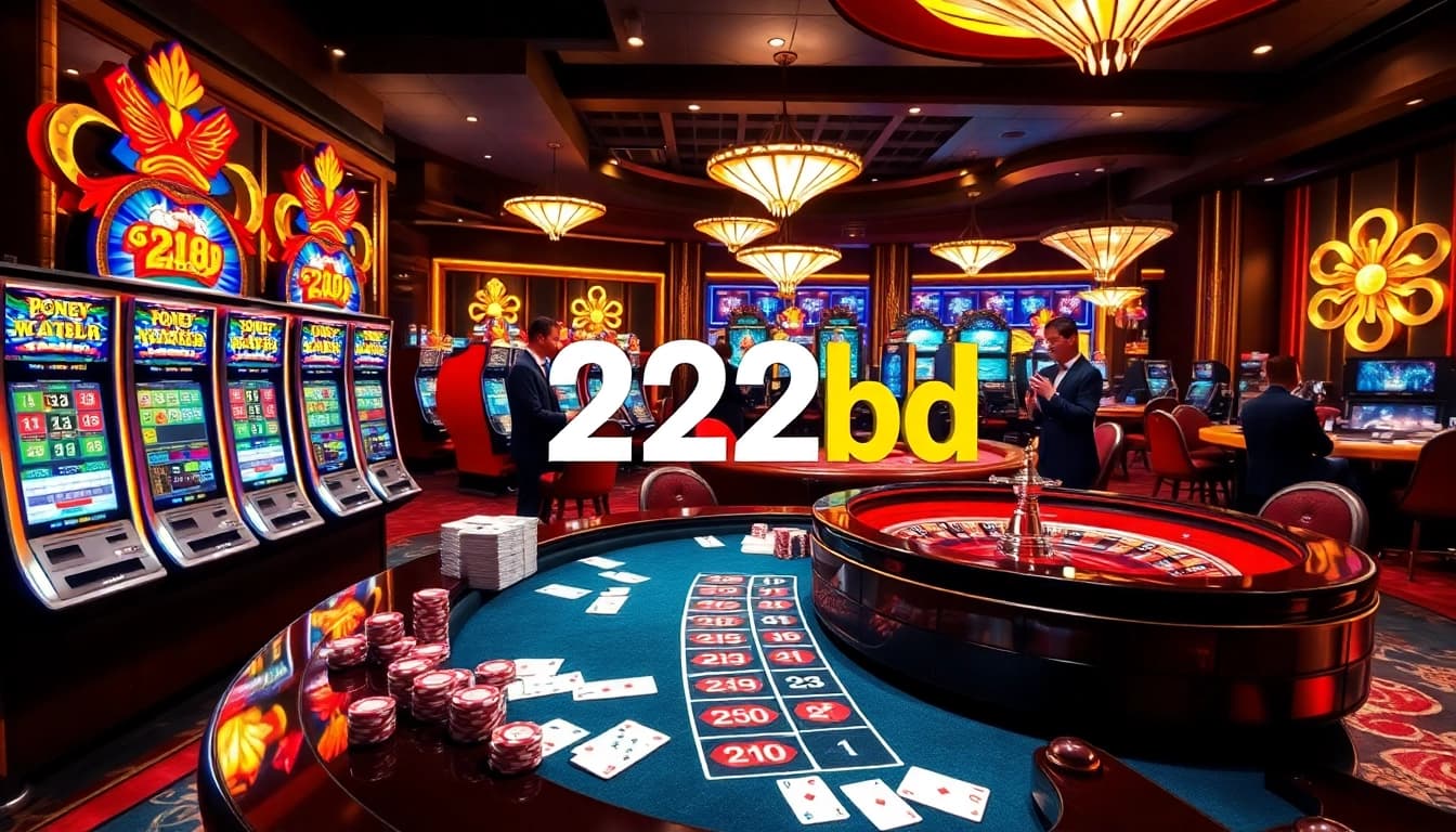 Experience thrilling games at 222bd Casino with vibrant slot machines and live dealers.