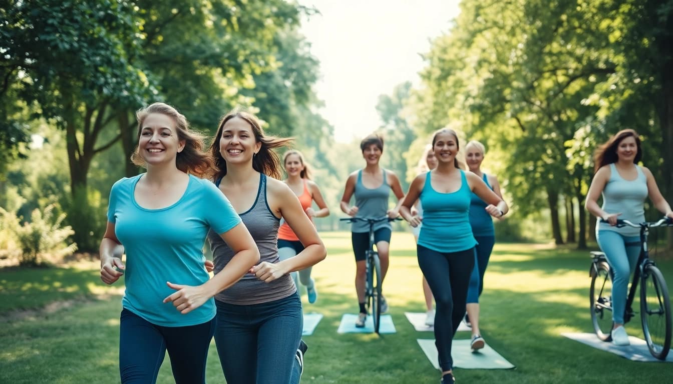 People joyfully exercising outdoors, embodying positive Weight Loss journeys.