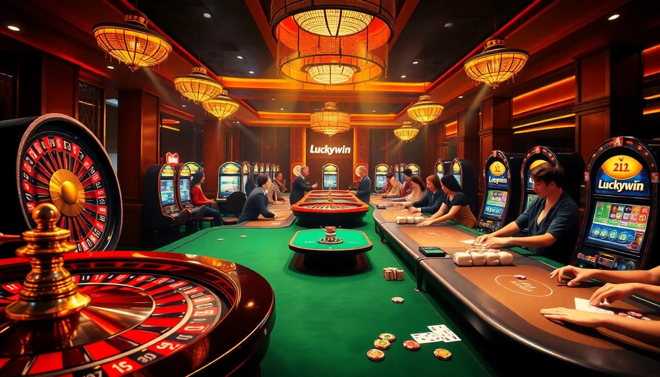 Experience excitement at Luckywin casino with vibrant tables and winning players.