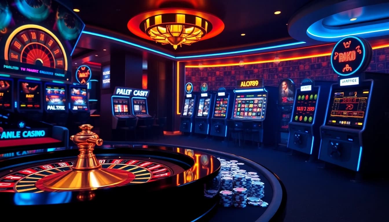Experience high-stakes betting action with ALO 789, showcasing vibrant casino elements and excitement.