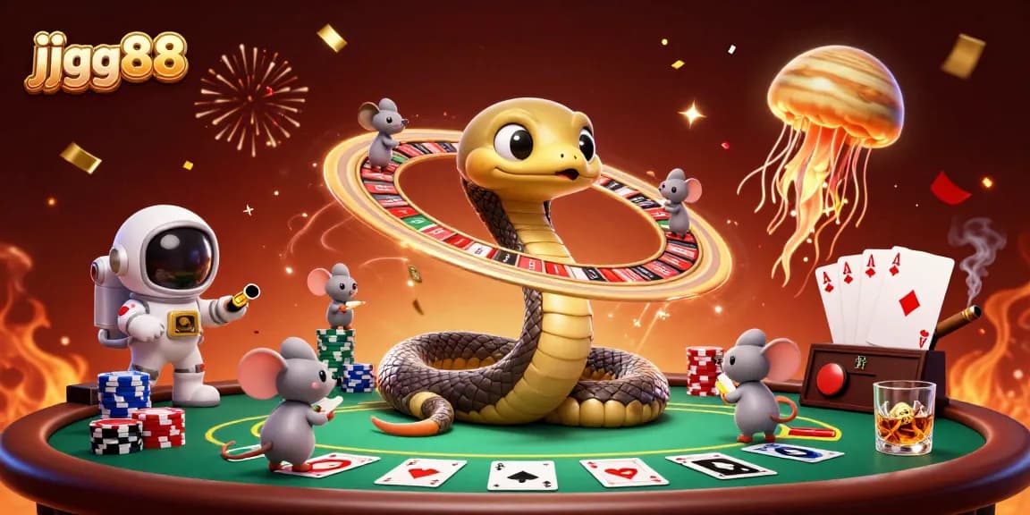 Experience thrilling betting action with jjgg88's vibrant cosmic 3D casino illustration scene.