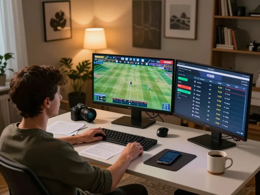KQBD streaming live matches on multiple screens during an online sports betting session