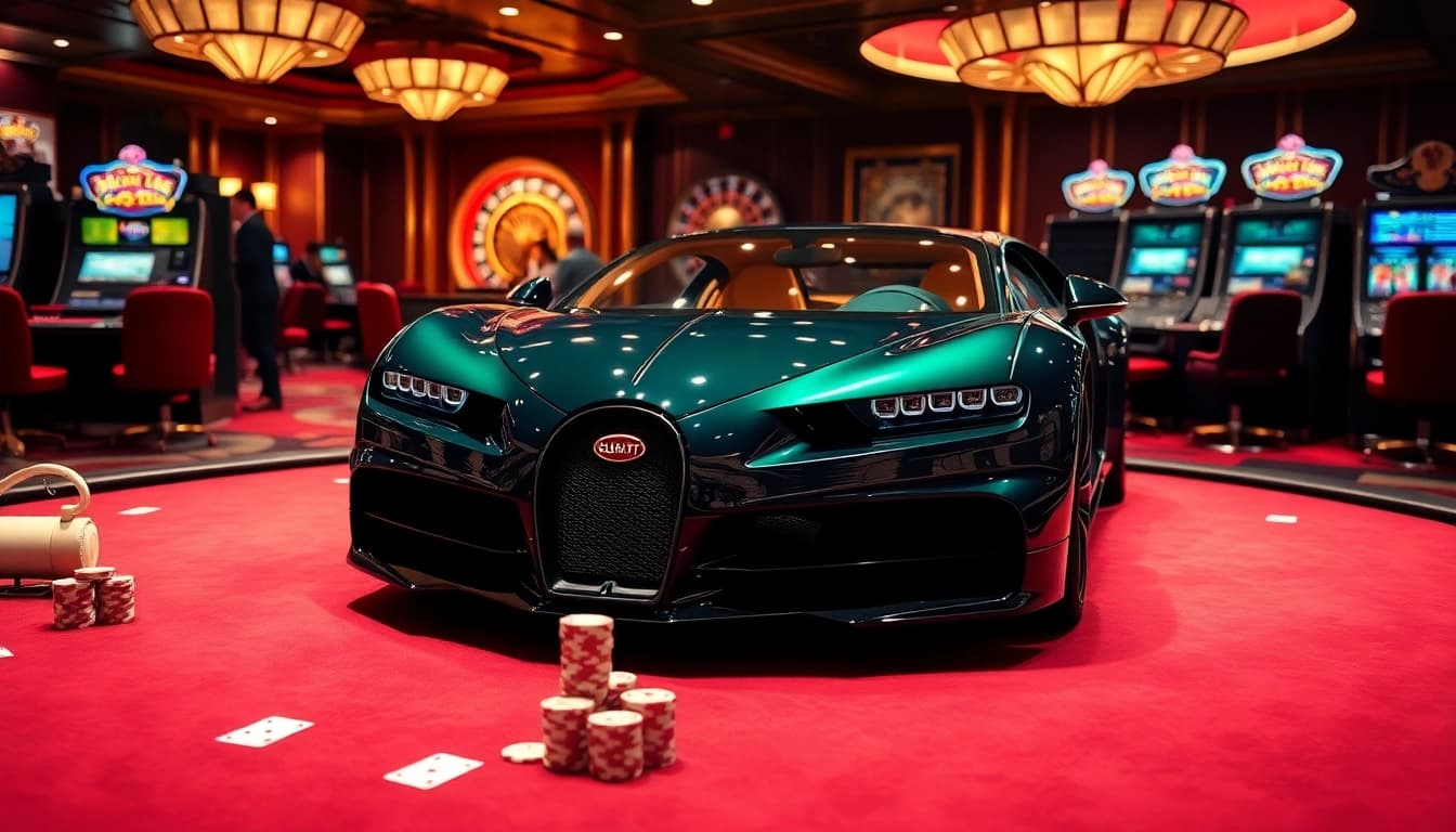 Experience the thrill of playing at Bugatti8, featuring luxury casino elements and excitement.