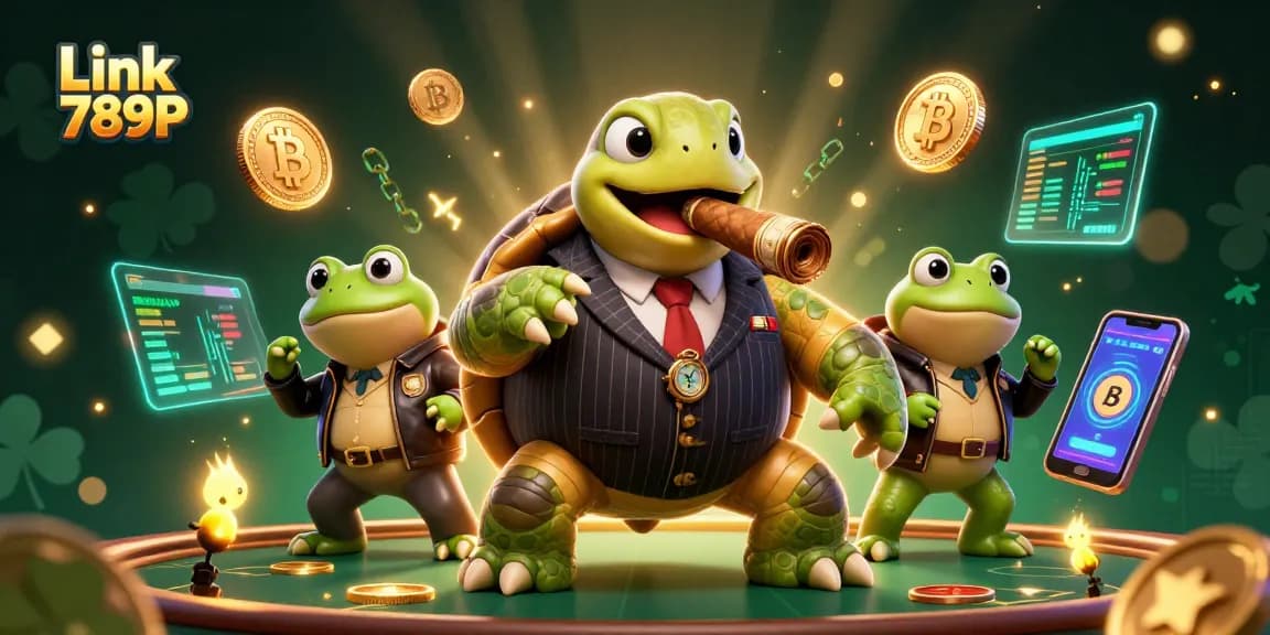 Bet on Link 789P to win big with this dynamic casino scene featuring vibrant game elements.