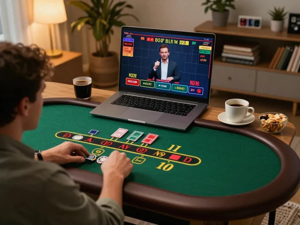 Player engaged in a live dealer blackjack game on SHBET, showcasing exciting online casino experiences.