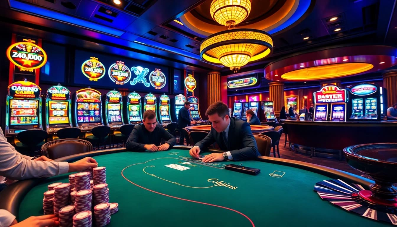Experience the excitement of a nhà cái uy tín with vibrant casino tables and energetic gameplay.