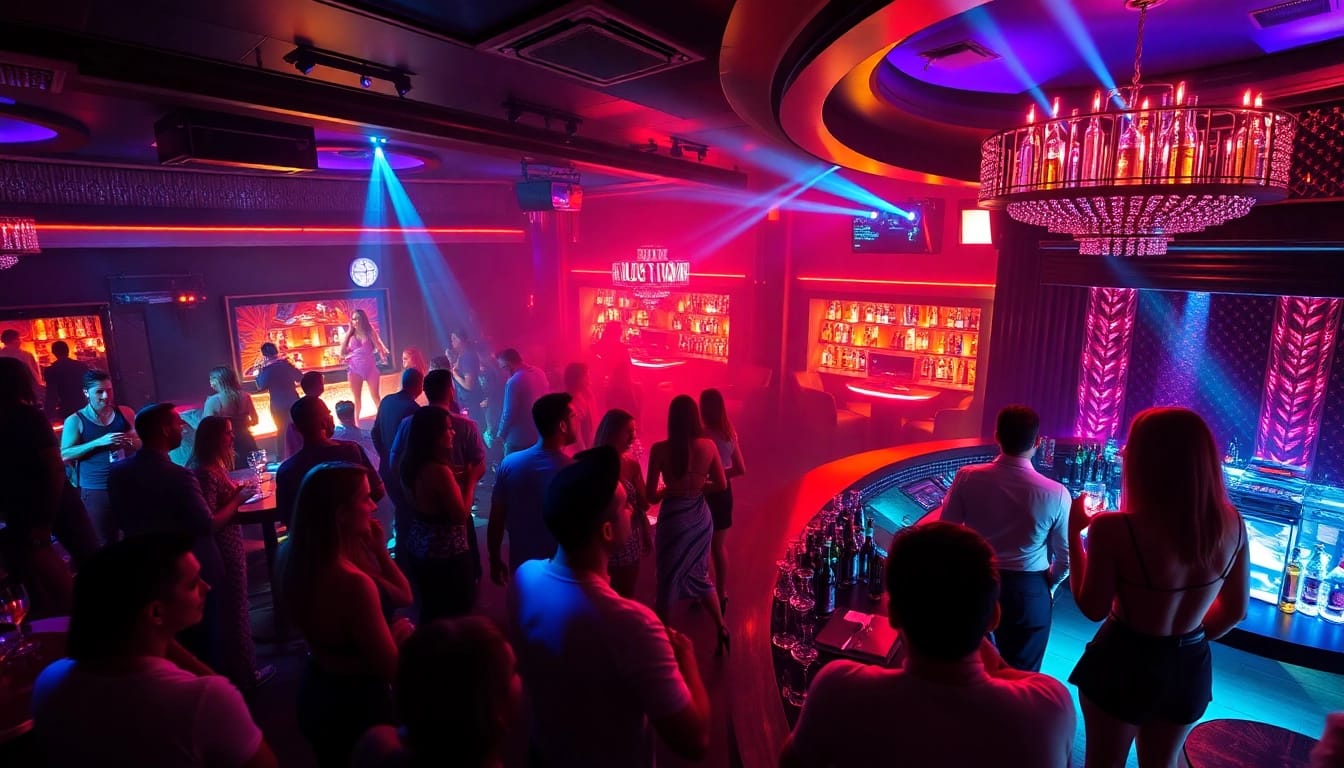 Night club sxm scene at Club Noir with vibrant atmosphere, stylish patrons, and energetic dancers.