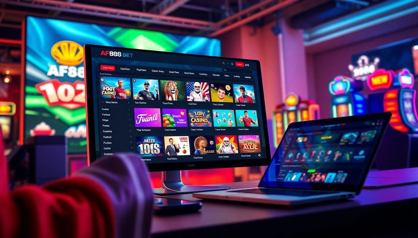 AF88 online betting interface showcasing vibrant gaming options and user-friendly design.
