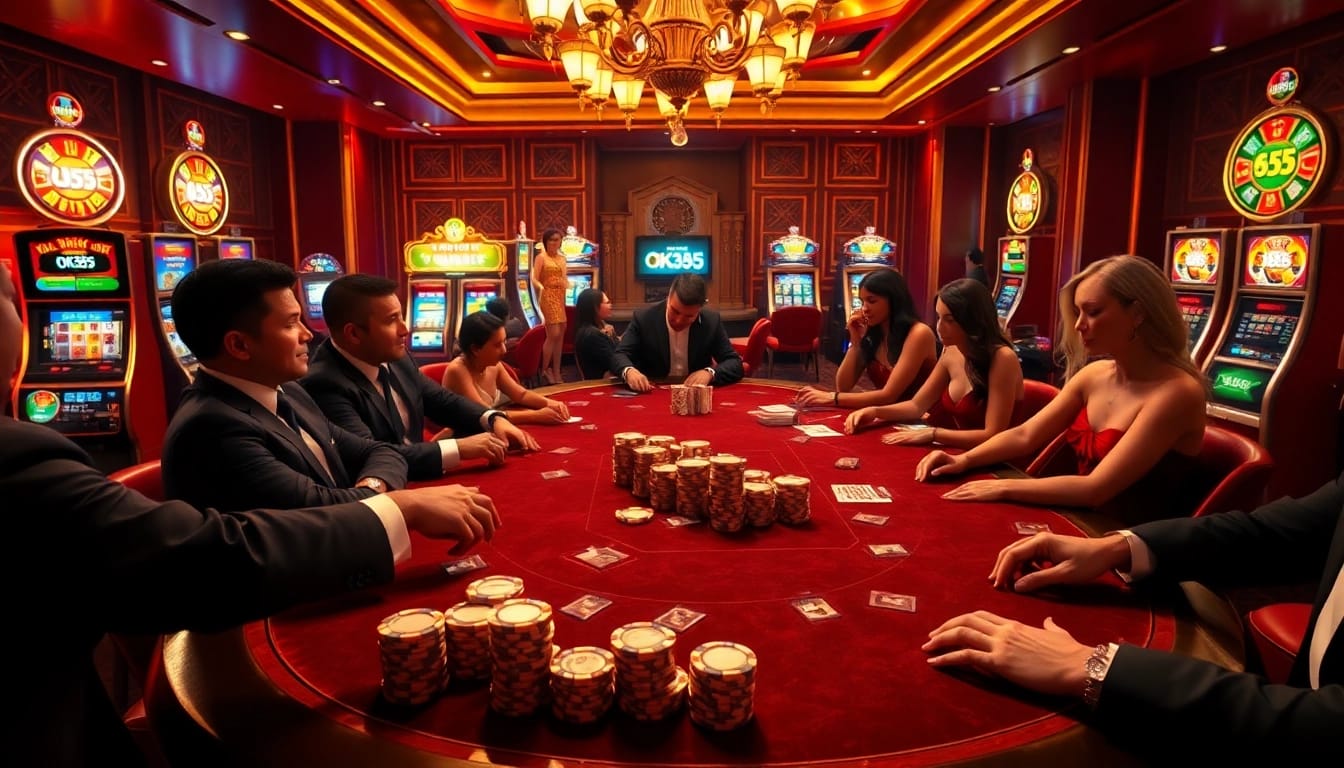 Experience high-stakes excitement at OK365, where vibrant casino games and glamorous players meet.