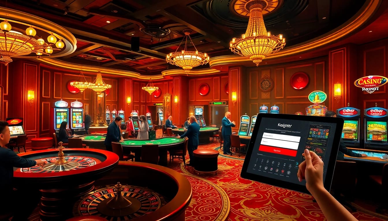 Engaging players registering for tài khoản kuwin at a vibrant casino table.