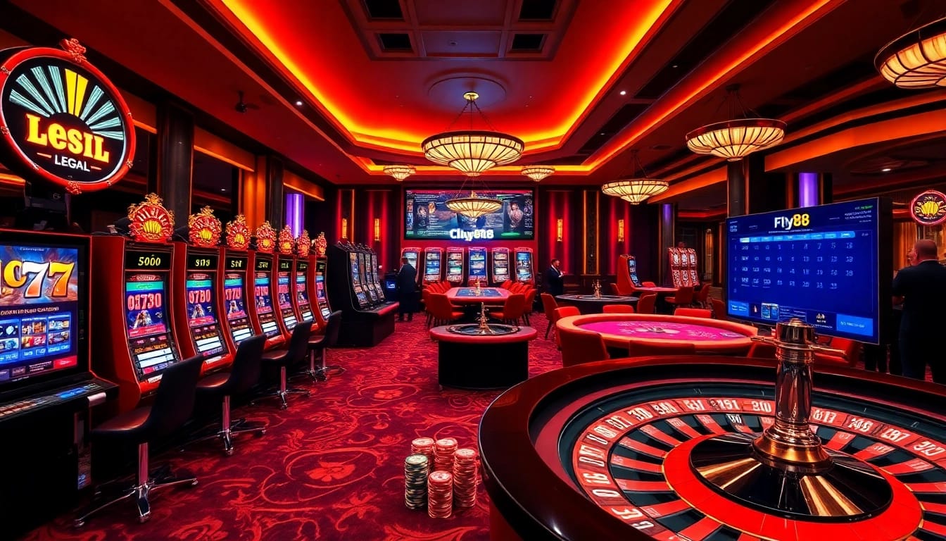 Experience the thrill of gaming with Fly88 Legal in a vibrant online casino setting featuring exciting games.