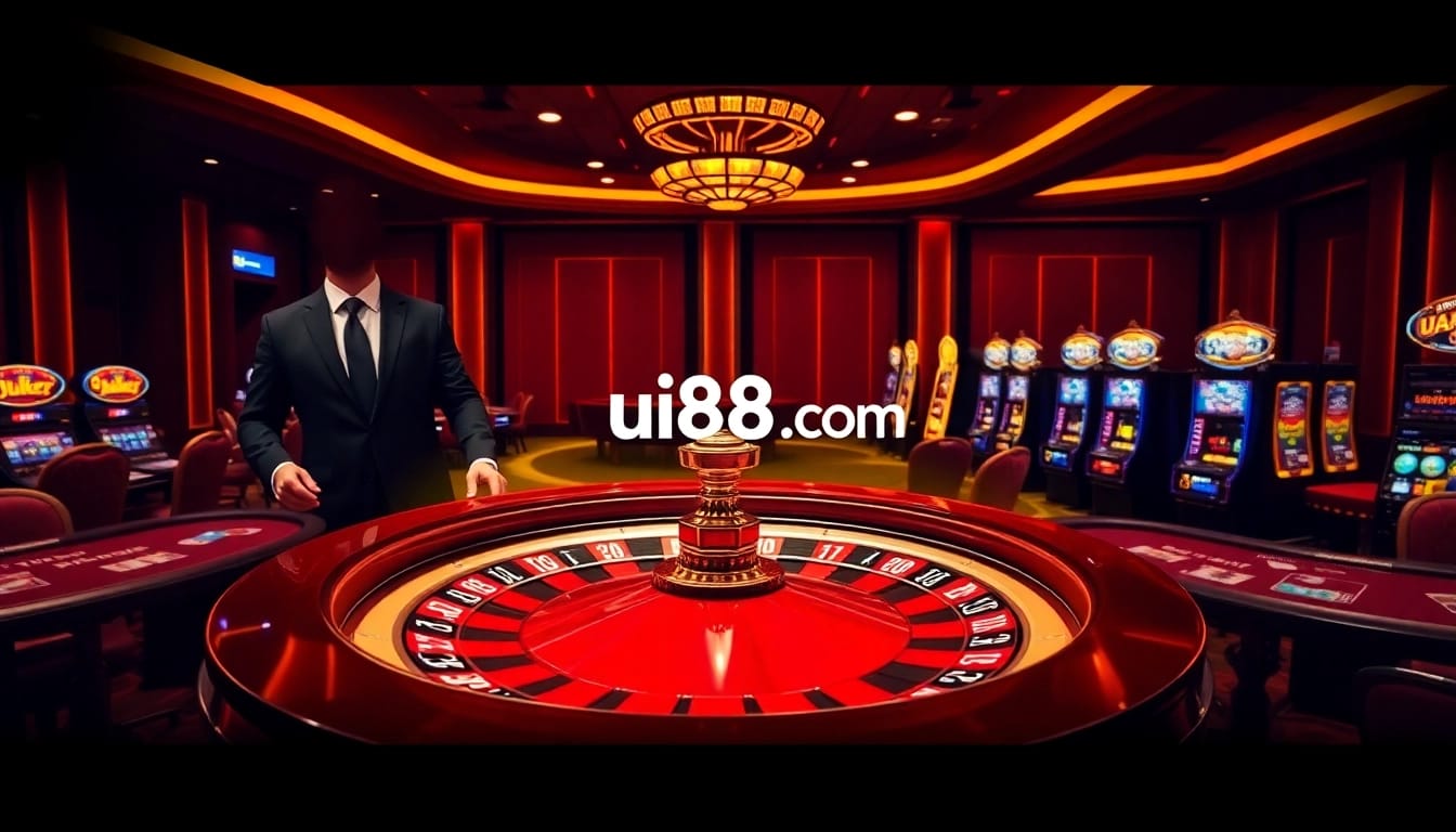 Experience the thrill of gambling at uu88.com with professional dealers and vibrant casino tables.