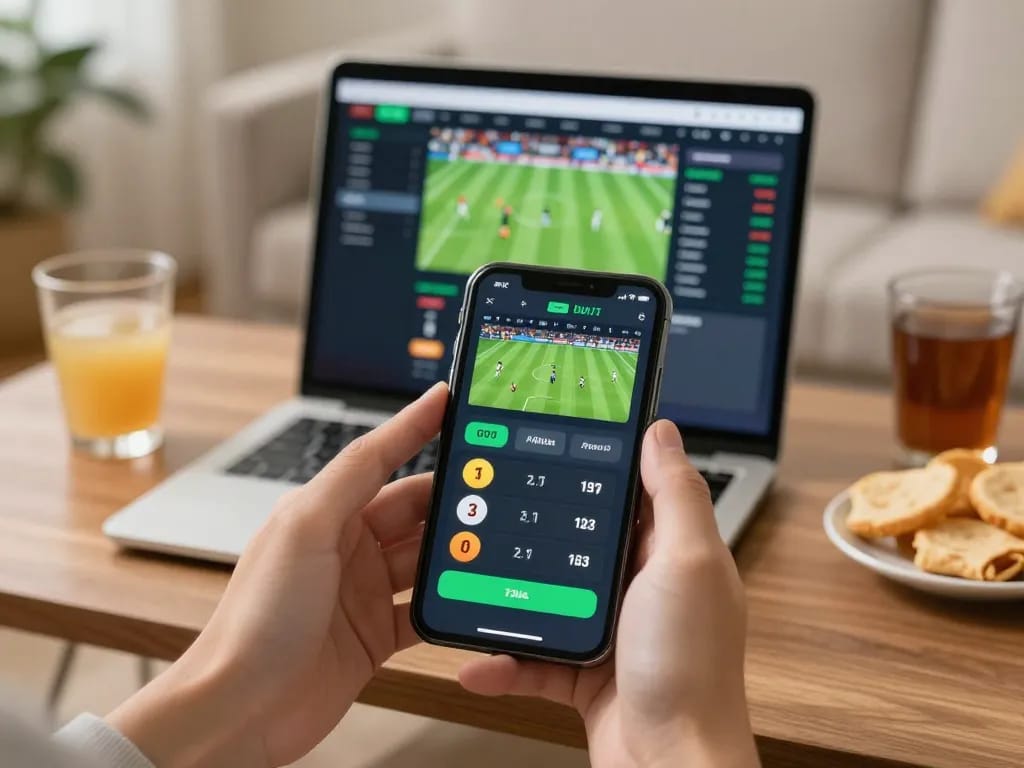 Kèo nhà cái platform showcasing mobile betting excitement during live matches.