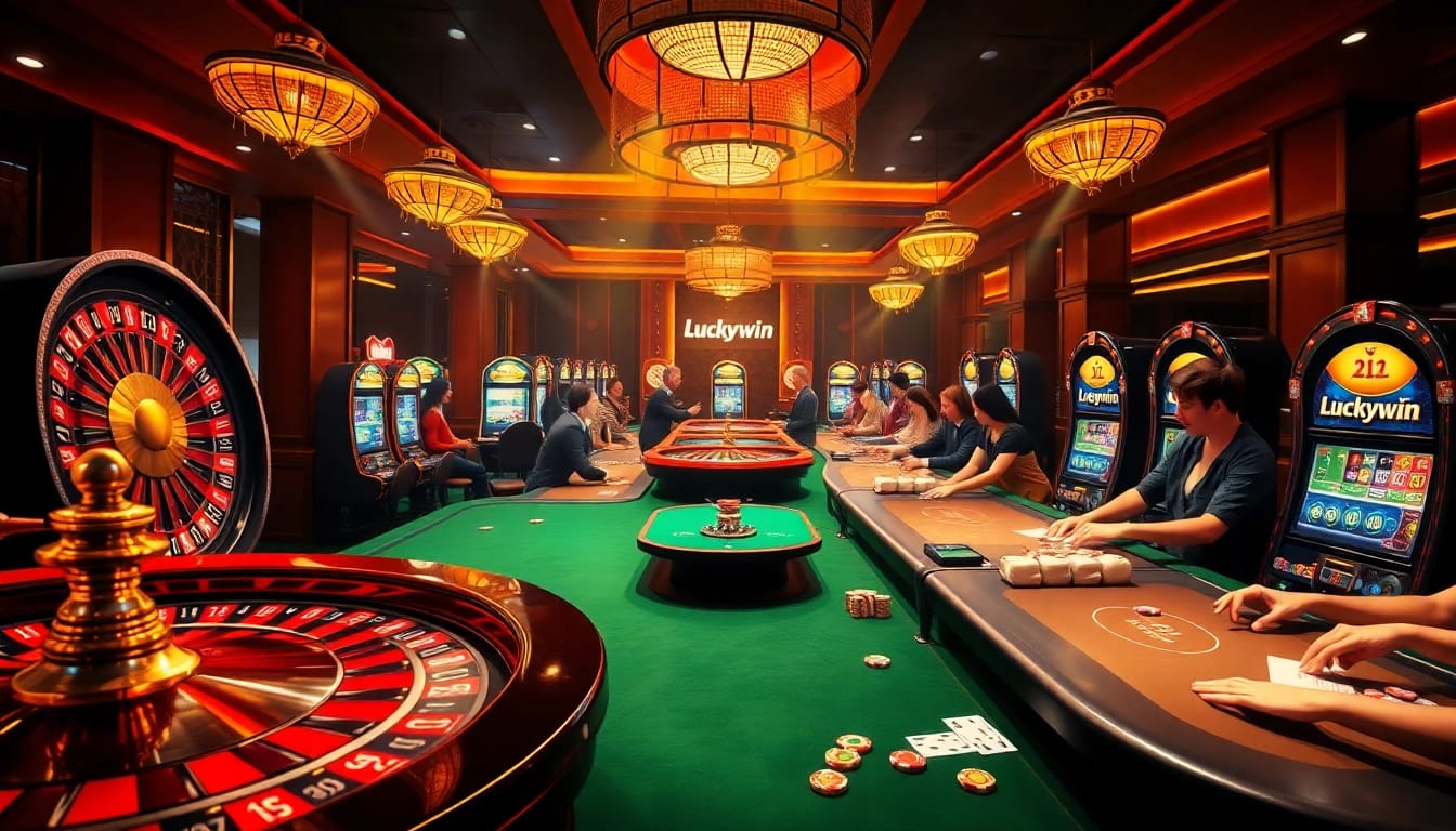 Experience excitement at Luckywin casino with vibrant tables and winning players.
