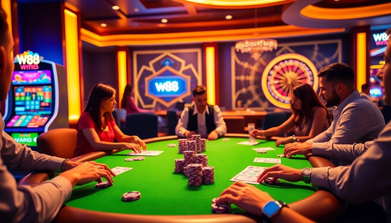 Experience the excitement of gambling with W88 poker chips at a luxurious casino.