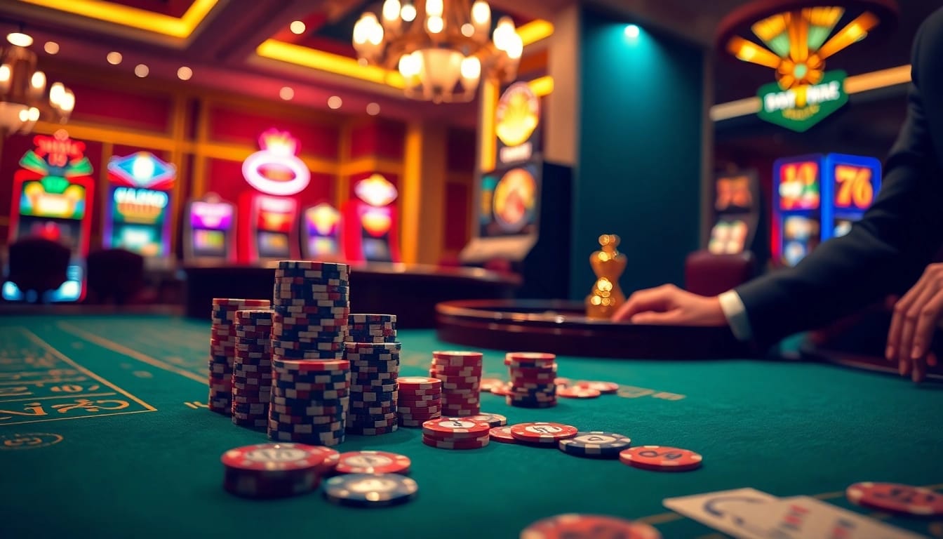 Experience the thrill of winning at https://nhandinhkeonhacai.news/, featuring poker chips and a roulette wheel.
