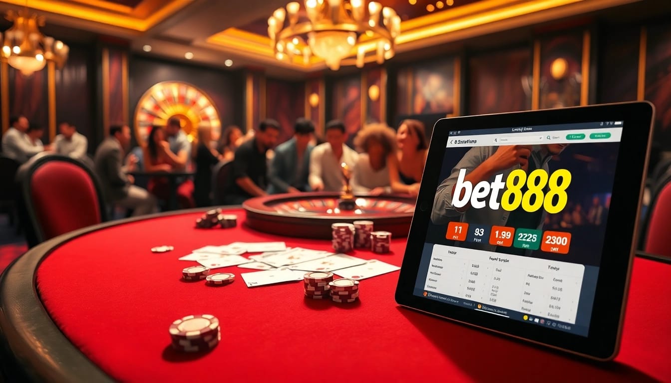 Experience the thrill of live casino gaming at https://bet888.solutions/, featuring high-stakes poker and a vibrant roulette wheel.