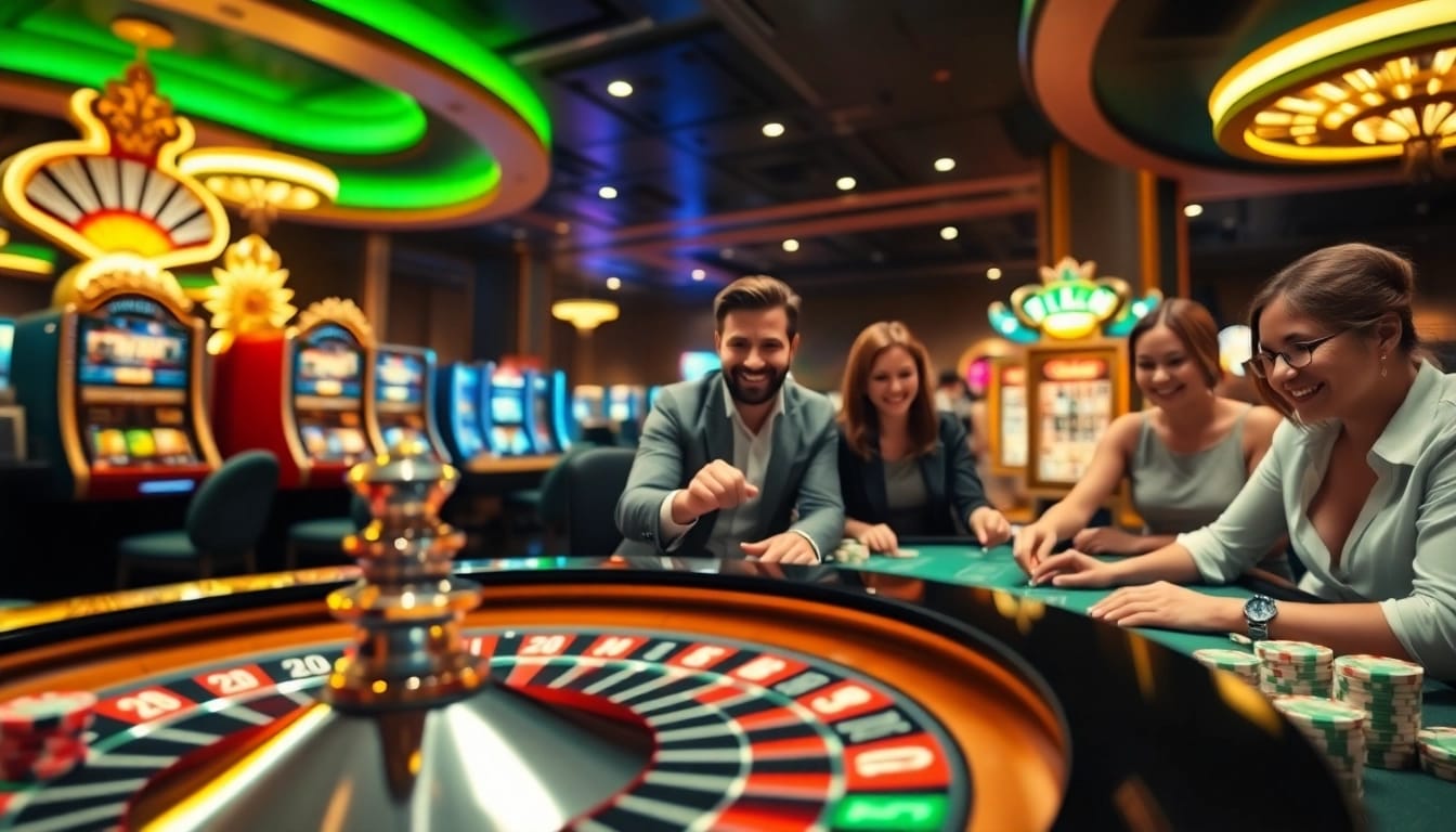 Trải nghiệm gameplay đầy thú vị tại Tik88 với các yếu tố casino sống động và người chơi đang tham gia.