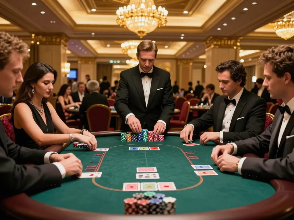 Players engage in high-stakes poker at LUCK8, highlighting strategy and excitement.