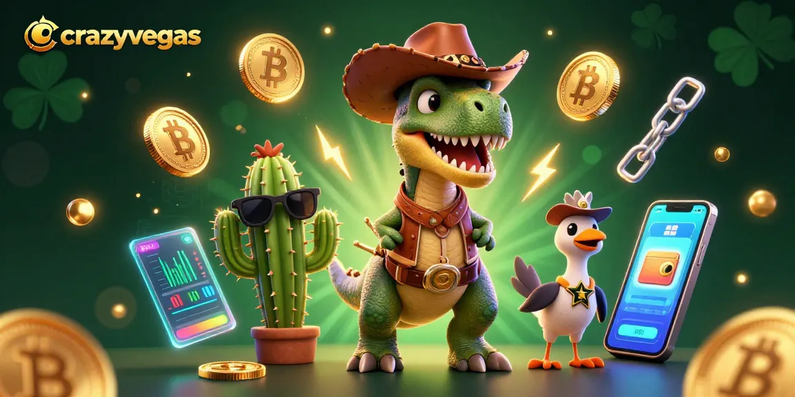 Experience thrilling gameplay at crazyvegas with vibrant dinosaur characters and crypto elements!