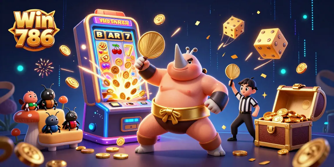 Enjoy thrilling slots and gaming action at Win 786 with vibrant visuals and animated characters.
