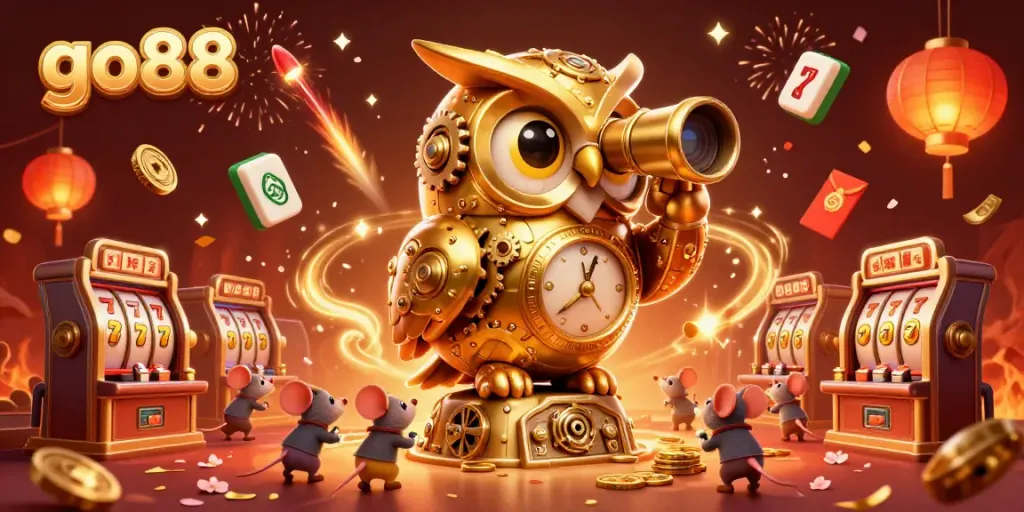 Experience exciting gameplay at go88 with a lively casino scene featuring unique characters and magical elements.