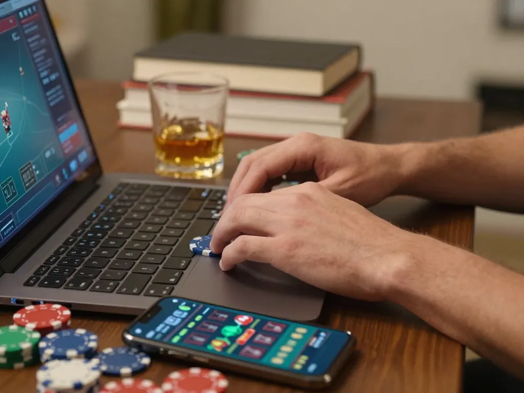 Player engages in online poker strategy with 88aa, showcasing excitement and focus on gameplay.