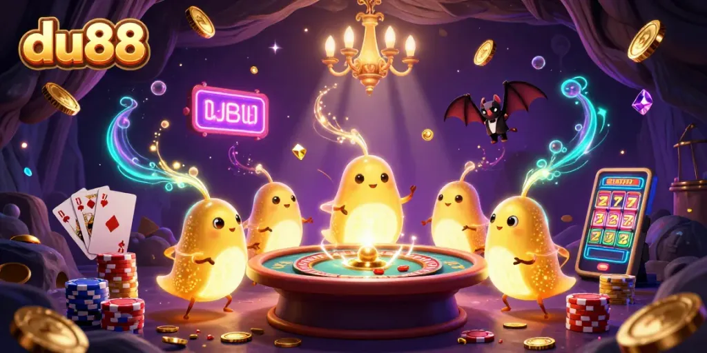 Experience vibrant gameplay at du88 with animated glowworms lighting up the cave casino.