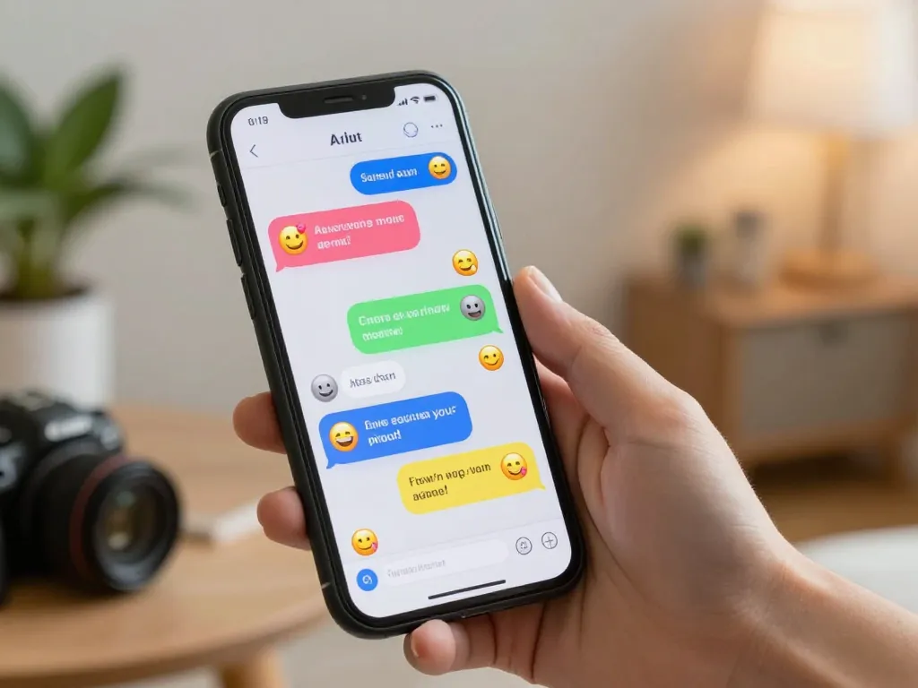 Engaging in spicy chat with an AI companion on a smartphone in a cozy setting.