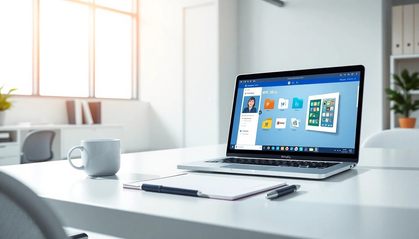 在现代专业工作区的笔记本电脑屏幕上显示的 WPS Office 软件。