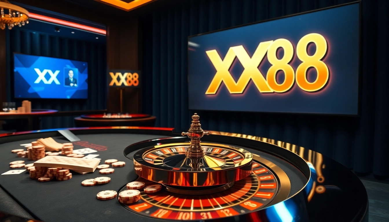 Exciting moment at nhà cái xx88 online casino, players engaging with high-stake games.