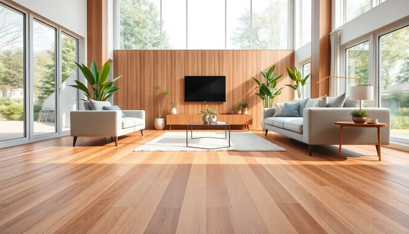 Discover elegant LVP flooring near me in a contemporary living space with natural lighting.