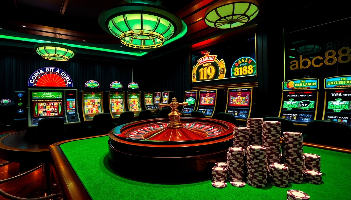 Experience exciting online gambling at abc88 with vibrant slot machines and live roulette action.