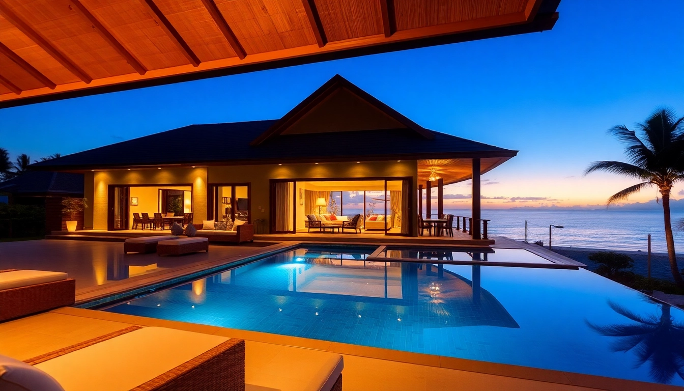 Showcasing a luxury villa for property management in Phuket, highlighting its stunning beachfront and modern design.
