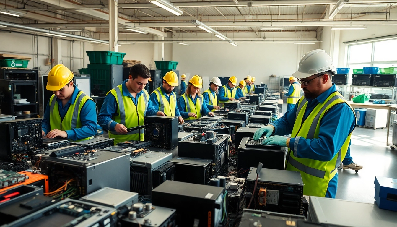 Efficient computer disposal reading process showcasing experts recycling e-waste.