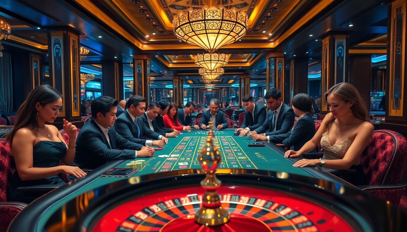 Experience the thrill of RAJABARONG at a luxurious casino table with players enjoying high-stakes action.