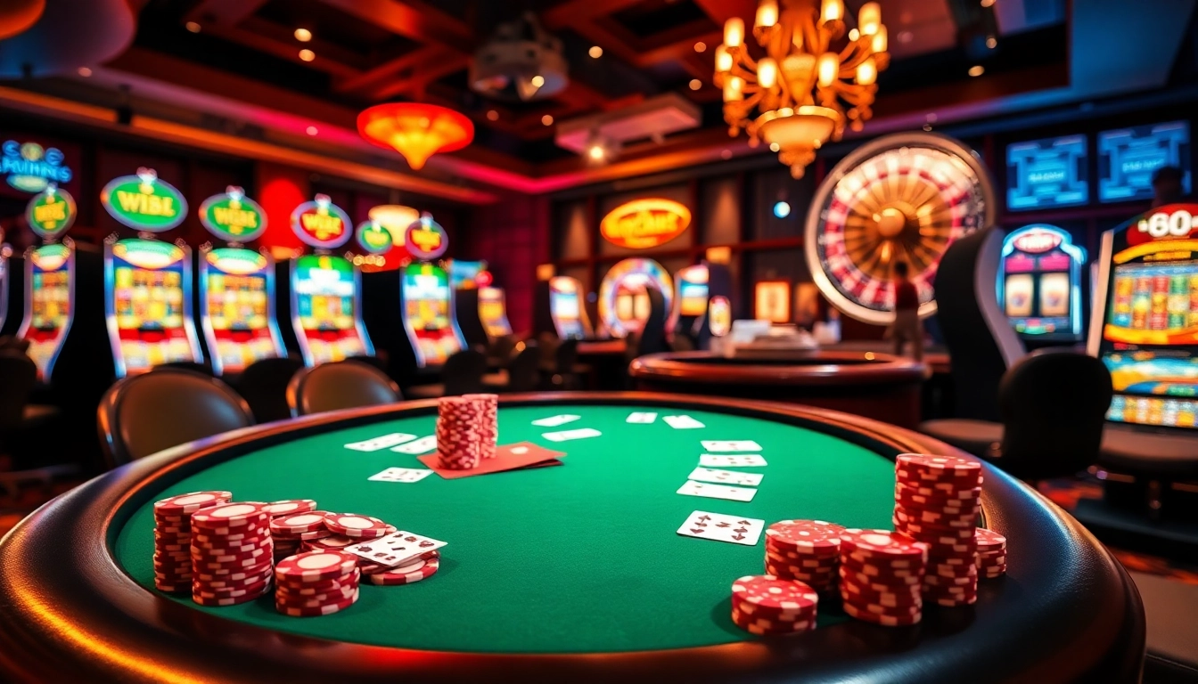 Trải nghiệm sự phấn khích của trò chơi với liên kết truy cập W88 được thể hiện trong bối cảnh casino hiện đại.