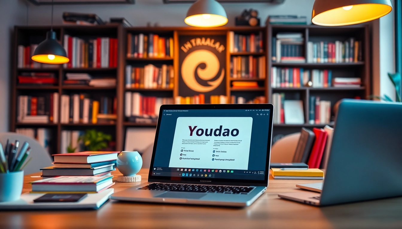 Youdao翻译 interface in a modern workspace showing translation features.