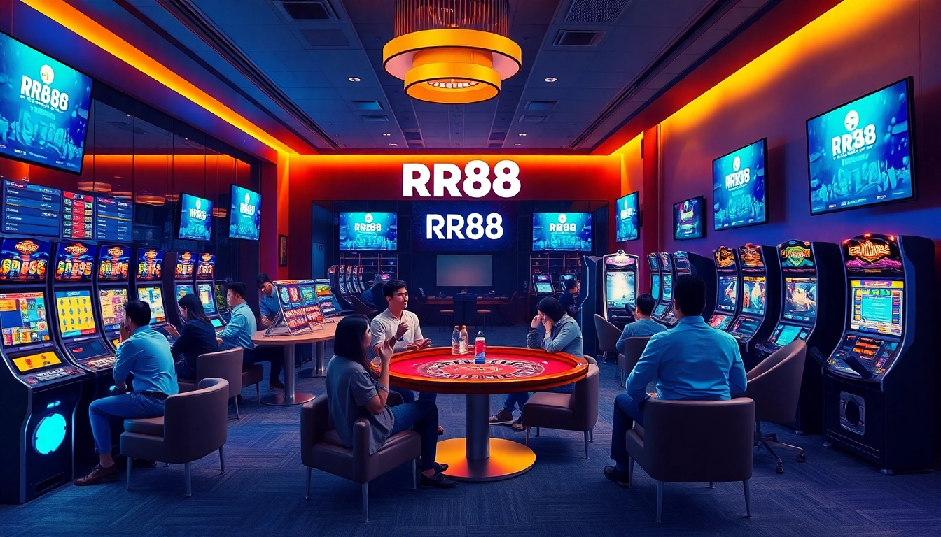 Exciting online casino experience at RR88 showcasing diverse players and vibrant gaming atmosphere.
