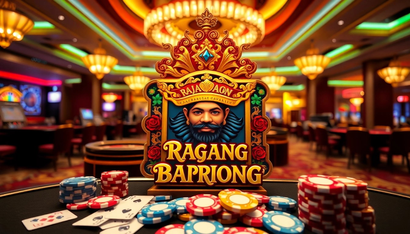 RAJABARONG slot machine attracting players in a vibrant casino setting, showcasing excitement and luck.