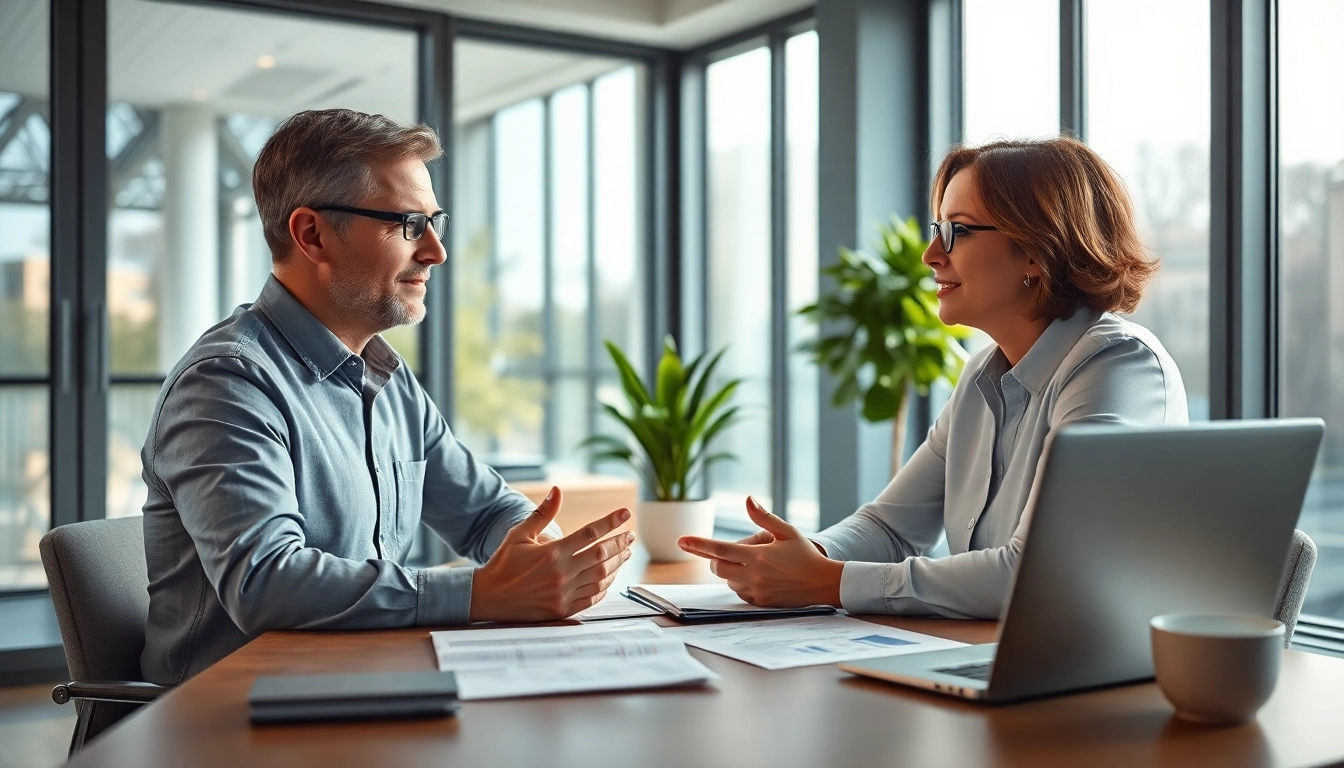scena di consultazione su chi rivolgersi per il sovraindebitamento in un ufficio moderno